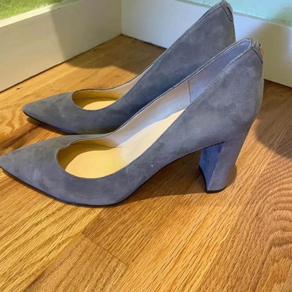 Ivanka Trump Suede Gray Heels - Picture 2 of 4
